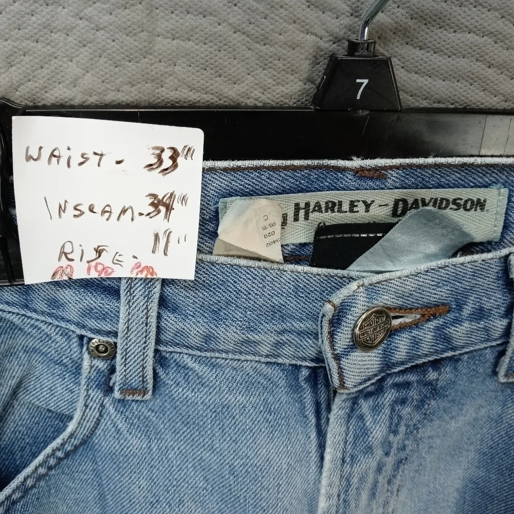 Harley Davidson men's blue jeans sz 33x34. Rise 11